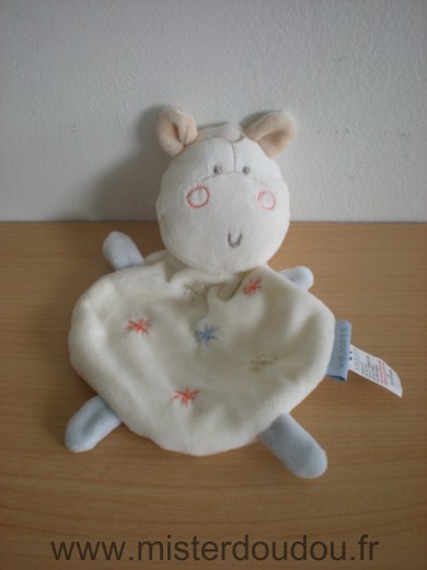 Doudou Mouton Absorba Blanc etoiles bleu rose beige 