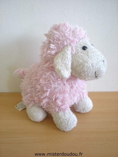 Doudou Mouton Animal alley Rose  blanc 