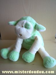 Doudou Mouton Animal alley Vert blanc cocard vert 