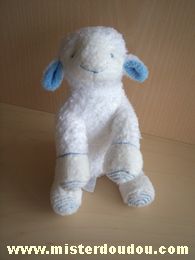 Doudou Mouton Avene Blanc bleu 