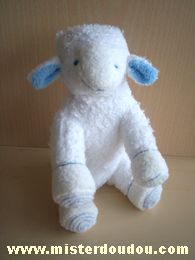 Doudou Mouton Avene Blanc bleu 