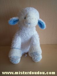 Doudou Mouton Avene Blanc bleu 