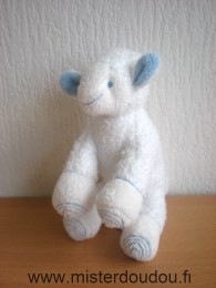 Doudou Mouton Avene Blanc bleu 