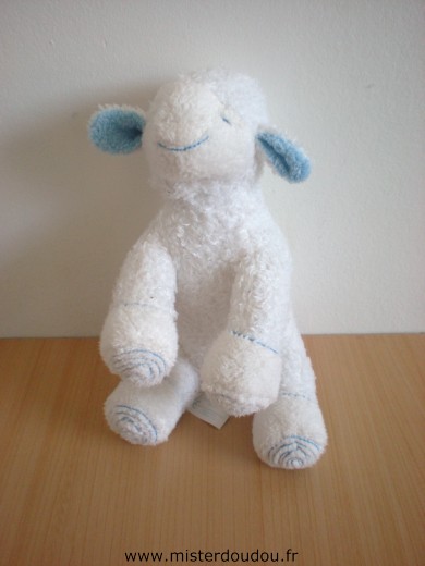 Doudou Mouton Avene Blanc bleu 