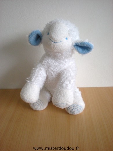 Doudou Mouton Avene Blanc bleu 