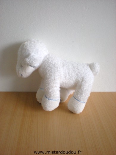 Doudou Mouton Avene Blanc bleu 