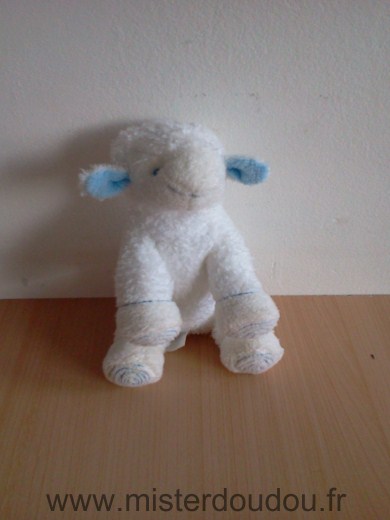 Doudou Mouton Avene Blanc bleu 