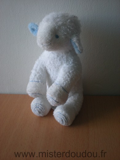 Doudou Mouton Avene Blanc bleu 