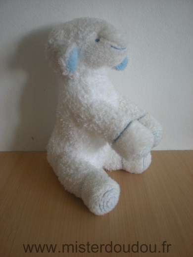 Doudou Mouton Avene Blanc bleu 