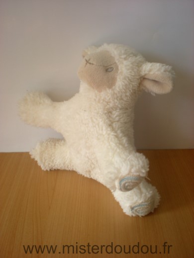 Doudou Mouton Avene Blanc bleu pediatril 