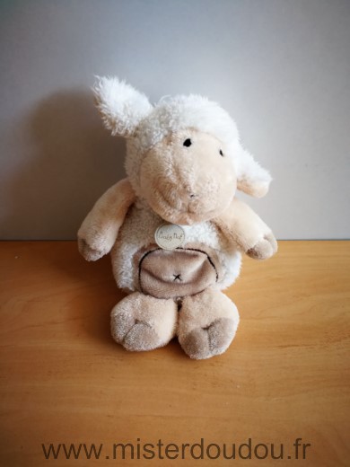 Doudou Mouton Baby nat Blanc beige 