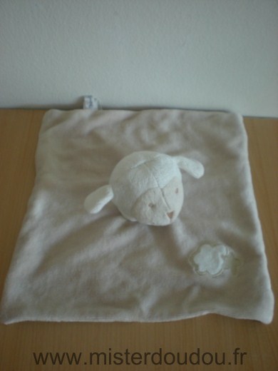 Doudou Mouton Bout chou Beige blanc 