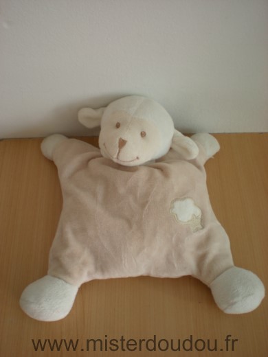 Doudou Mouton Bout chou Beige ecru nuage etoile 