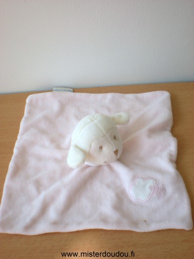 Doudou Mouton Bout chou Rose petit nuage blanc etoile 