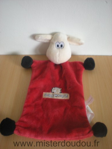 Doudou Mouton Brioche Rouge noir 