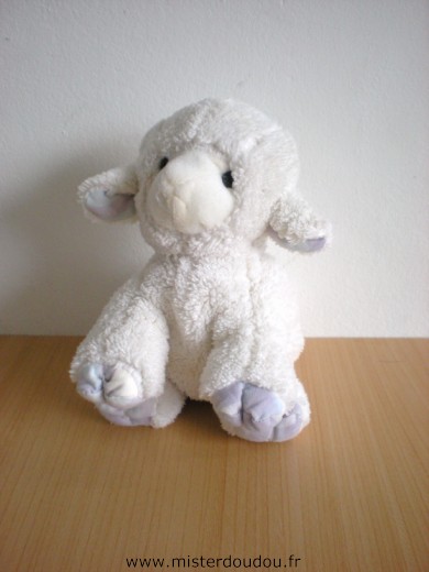 Doudou Mouton Burberry Blanc mauve 