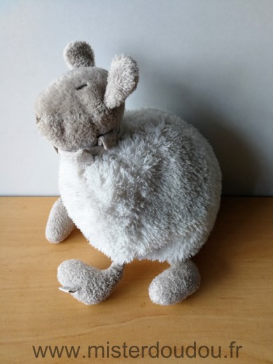 Doudou Mouton Dimpel Blanc beige foulard 