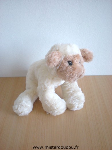 Doudou Mouton Gund Blanc museau marron En peluche