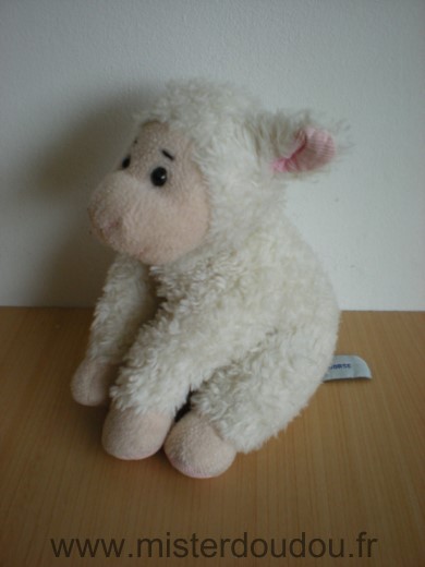 Doudou Mouton Happy horse Blanc rose 