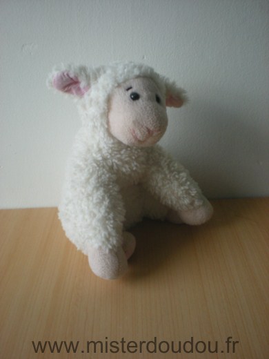 Doudou Mouton Hema Blanc rose 