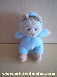 Doudou Mouton Ikéa Beige habit bleu 