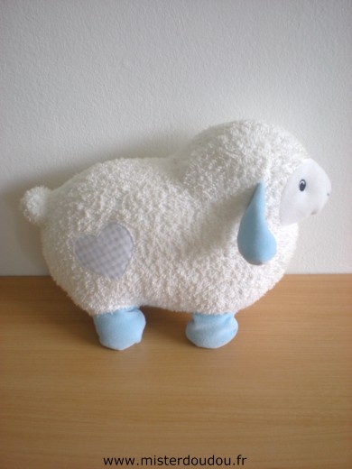 Doudou Mouton Jemini Blanc bleu 