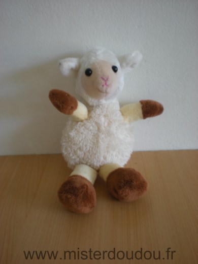 Doudou Mouton Jja Blanc jaune marron 