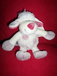 Doudou Mouton Kiabi baby Blanc rose 