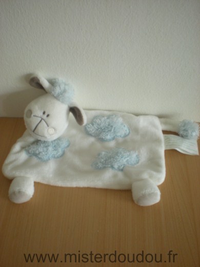 Doudou Mouton Kimbaloo Blanc bleu 