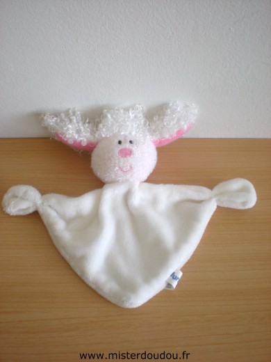 Doudou Mouton Luminou Blanc rose Mini doudou