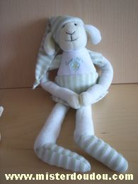 Doudou Mouton Luminou Blanc vert phosphorescent 