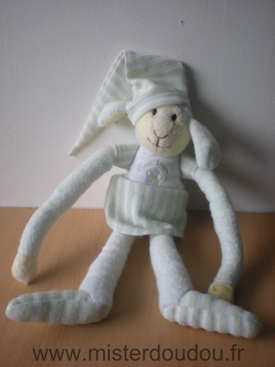 Doudou Mouton Luminou Vert blanc 