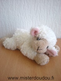 Doudou Mouton Maisons du monde Blanc bouts des pattes et du museau marron 