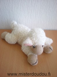 Doudou Mouton Maisons du monde Blanc pattes et museau marron Modèle moyen