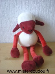 Doudou Mouton Marese Blanc orange marron 