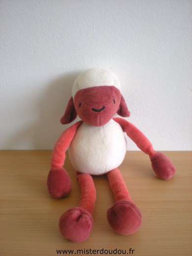 Doudou Mouton Marese Blanc rouge 