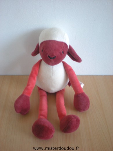 Doudou Mouton Marese Blanc rouge 