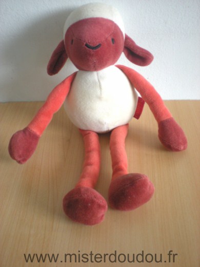 Doudou Mouton Marese Rouge blanc 