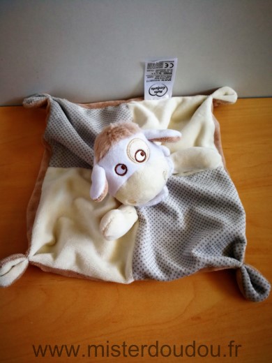 Doudou Mouton Mots d enfants Beige gris marron 