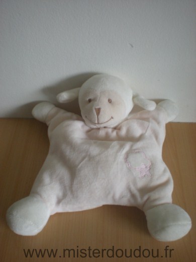 Doudou Mouton Nattou Rose blanc 