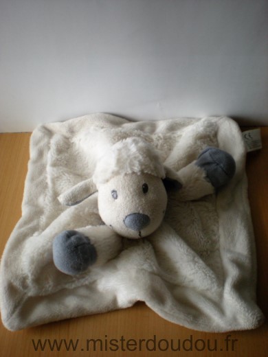 Doudou Mouton Nicotoy Blanc gris 