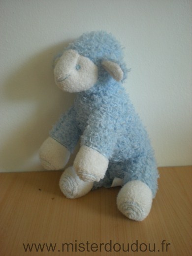 Doudou Mouton Pediatril Bleu blanc 