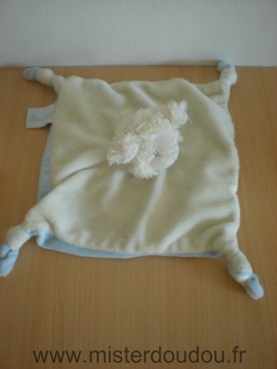 Doudou Mouton Pediatril Ecru bleu 