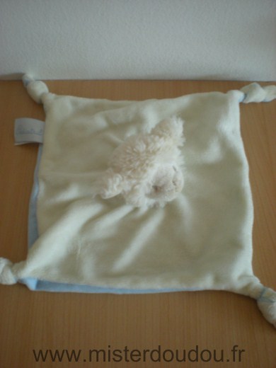 Doudou Mouton Pediatril Ecru bleu 