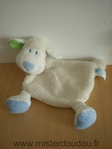 Doudou Mouton Tex Blanc bleu foulard rouge 