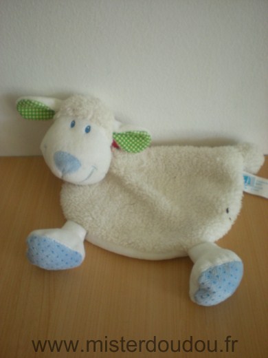 Doudou Mouton Tex Blanc bleu foulard rouge 