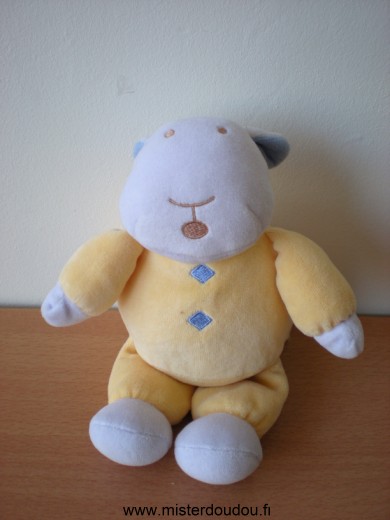 Doudou Mouton Tex Jaune mauve 