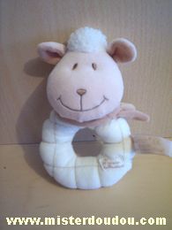 Doudou Mouton Tiamo Ecru écharpe beige 