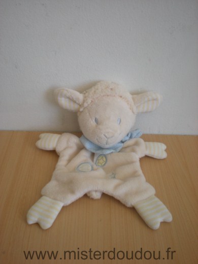 Doudou Mouton - marque non connue - Beige foulard bleu 