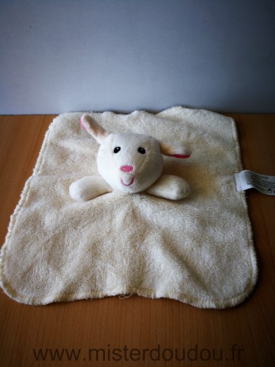 Doudou Mouton 0 Blanc ecru oreilles roses tomawak 